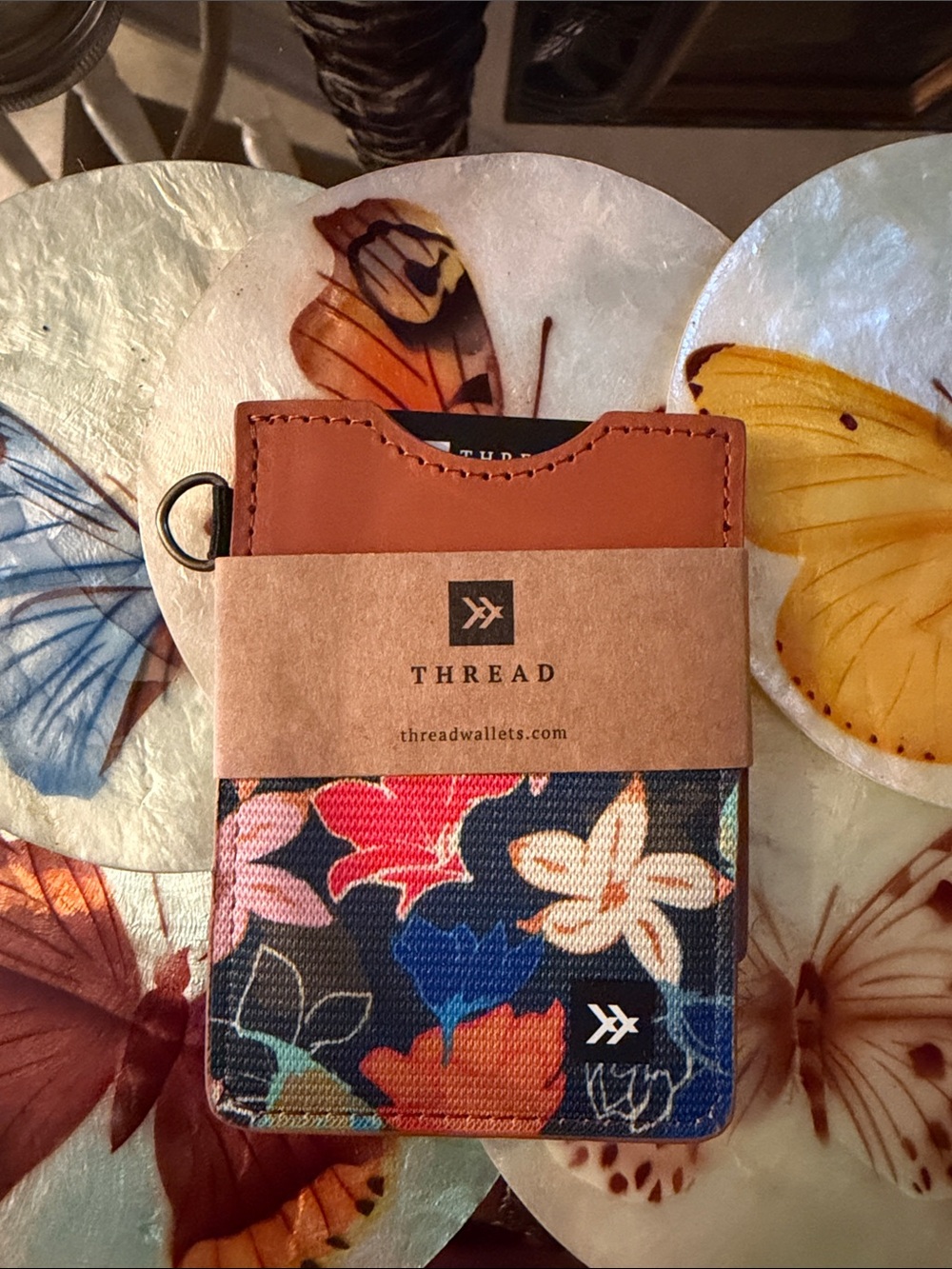 Thread Vertical Card Holder/Wallet Floral